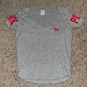 Gray and red short sleeve from PINK